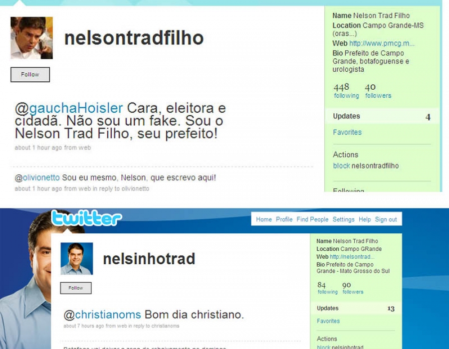Gaiato edita "fake" de Nelsinho Trad no Twitter